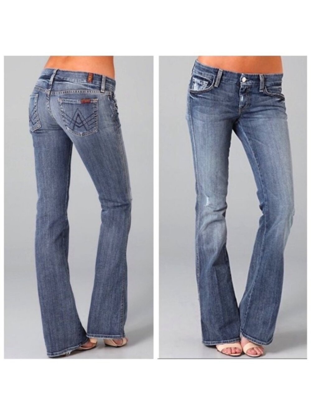 7 for all Mankind A Pocket Midrise Blue Bootcut Denim Jeans Size 29